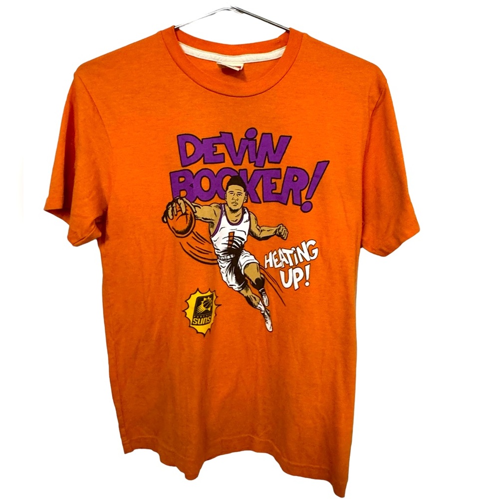 Retro Devin Booker Phoenix Suns NBA Orange Soft High End Homage Men’s S T-Shirt